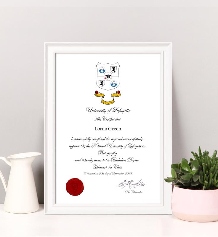 Decorative White Certificate Frame - 2